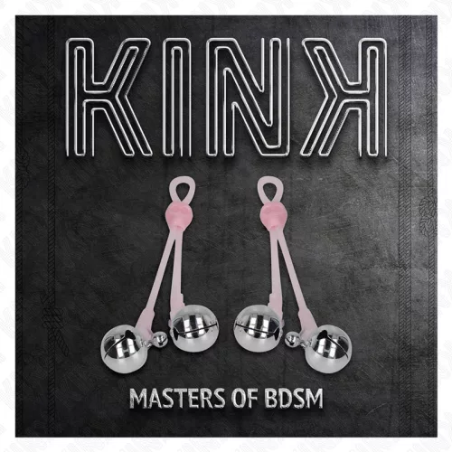 KINK Luminous – állítható csipeszes mellbimbó izgató rózsaszín/szürke