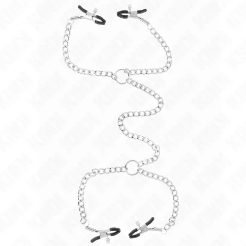 KINK – 4 láncos mellbimbócsipesz 32 cm-es láncokkal