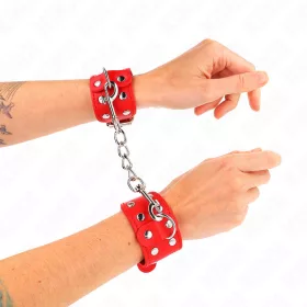 KINK - állítható tüskés csuklópánt, piros