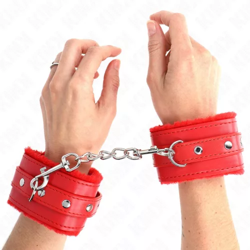 KINK – prémium, állítható bőr csuklómegkötő pirosban