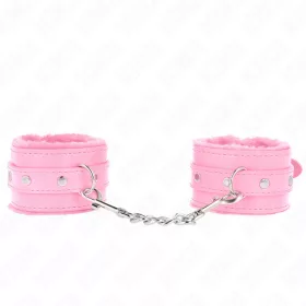   KINK – prémium bőrpántos csuklókötöző, pink színben