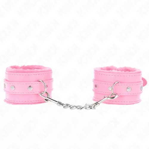 KINK – prémium bőrpántos csuklókötöző, pink színben