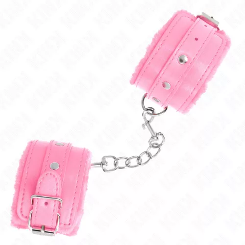 KINK – prémium bőrpántos csuklókötöző, pink színben