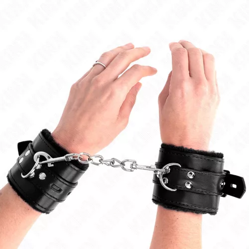 KINK - prémium szőrme bőr kézbilincs állítható mérettel