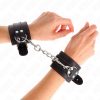 KINK – állítható csuklóbilincsek fekete-piros szegéllyel
