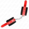 KINK – állítható vörös műbőr csuklóbilincsek 19-24 cm-ig