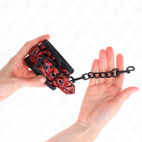 KINK - állítható csuklóbilincsek, gyönyörű bordó színben