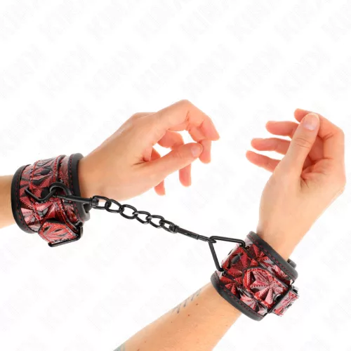 KINK - állítható csuklóbilincsek, gyönyörű bordó színben