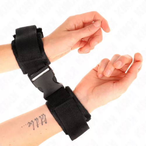 KINK – állítható nylon csuklókötöző piros-fekete 25-35 cm