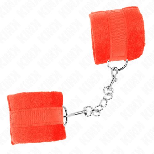 KINK – kezdő prémium szőrös bilincs (piros)