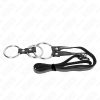 KINK - Prémium fém péniszgyűrű bőrszíjjal 3,8-5 cm