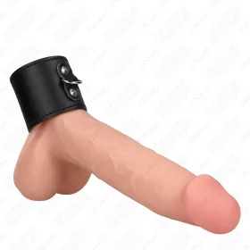   KINK – bőr péniszgyűrű nyomásos zárással, prémium kényelem