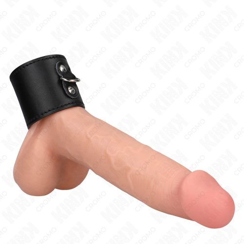 KINK – bőr péniszgyűrű nyomásos zárással, prémium kényelem