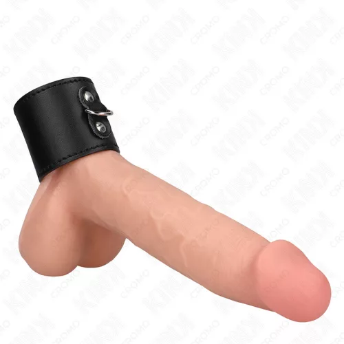 KINK – bőr péniszgyűrű nyomásos zárással, prémium kényelem
