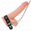 KINK – bőrszíjjal és lánccal ellátott, prémium péniszgyűrű