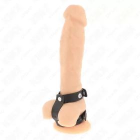 KINK - állítható dupla bőrszíj péniszgyűrű