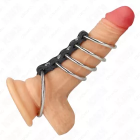   KINK – bőrrel összekötött fém péniszgyűrűk (3,7–5 cm)