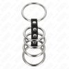 KINK – bőrrel összekötött fém péniszgyűrűk (3,7–5 cm)