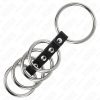 KINK – bőrrel összekötött fém péniszgyűrűk (3,7–5 cm)