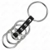 KINK – bőrrel összekötött fém péniszgyűrűk (3,7–5 cm)