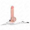 KINK – fém péniszgyűrű lánccal és mellbimbó csipeszekkel