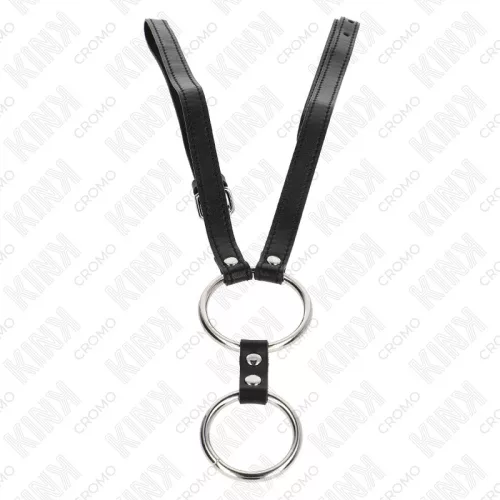 KINK – prémium fém péniszgyűrű bőrszíjjal