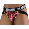 MACHO - XL katonai stílusú jock fehérnemű vörös színben