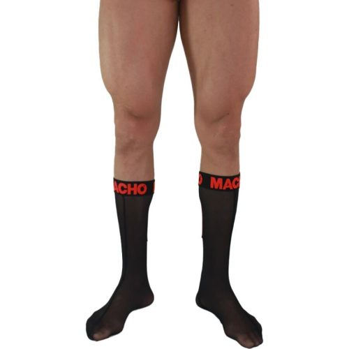 MACHO - vékony zokni egy méretben fekete-piros színben
