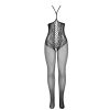 SUBBLIME - nyitott pántos bodystocking fekete, egy méret