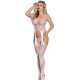 SUBBLIME - áttetsző bodystocking fehér pántokkal, egy méret