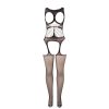 SUBBLIME – hálós, nyitott vállú bodystocking fekete színben