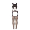SUBBLIME – hálós, nyitott vállú bodystocking fekete színben