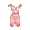 SUBBLIME – trendi piros horgolt mini ruha, egy méret