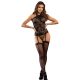 SUBBLIME – hálós bodystocking harisnyatartóval és virágmintával