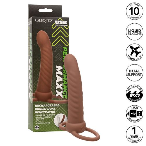 CALEXOTICS Maxx Ribbed – dupla penetráló vibrátor, 10 rezgés
