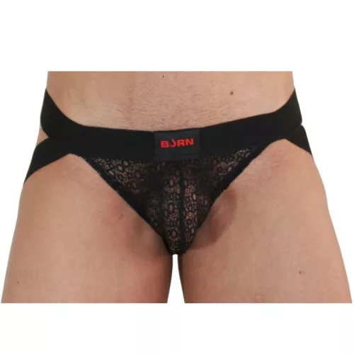 BURN 005 – elegáns fekete jock fehérnemű XL méretben