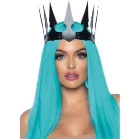 LEG AVENUE – műbőr fekete Maleficent korona szegecsekkel