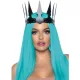 LEG AVENUE – műbőr fekete Maleficent korona szegecsekkel