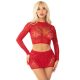 LEG AVENUE - fényes hálós crop top és mini szoknya 