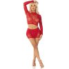 LEG AVENUE - fényes hálós crop top és mini szoknya 