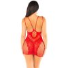 LEG AVENUE - Pántos piros hálós mini ruha