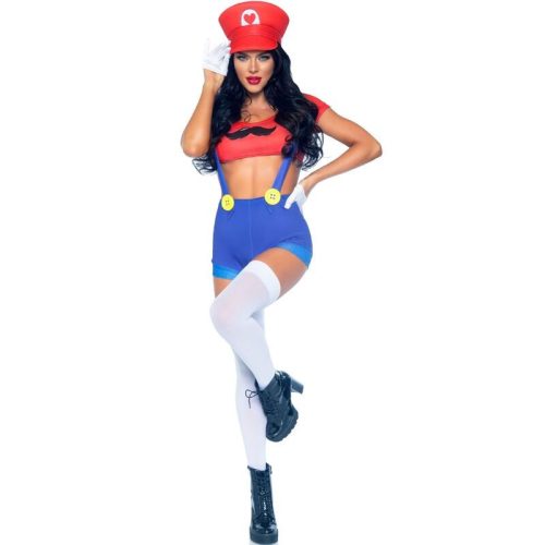 LEG AVENUE – szexi Mario Bros jelmez (piros/kék)