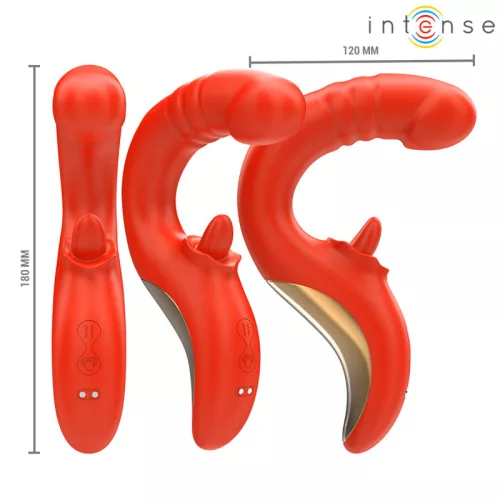 INTENSE Paulina – U-alakú vibrátor és izgató pirosban
