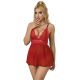 SUBBLIME - érzékien nyitott hátsó babydoll, piros L/XL