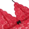 SUBBLIME – selymes és csipkés hálóing + tanga piros L/XL