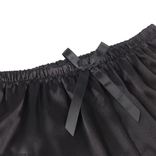 SUBBLIME – elegáns selyem hálóing csipkebrébellel Fekete S/M