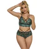 SUBBLIME - csipkés zöld melltartó és tanga S/M