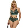 SUBBLIME – elegáns csipkés melltartó és tanga zöldben L/XL