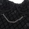 SUBBLIME – elegáns fekete testharisnya láncokkal L/XL