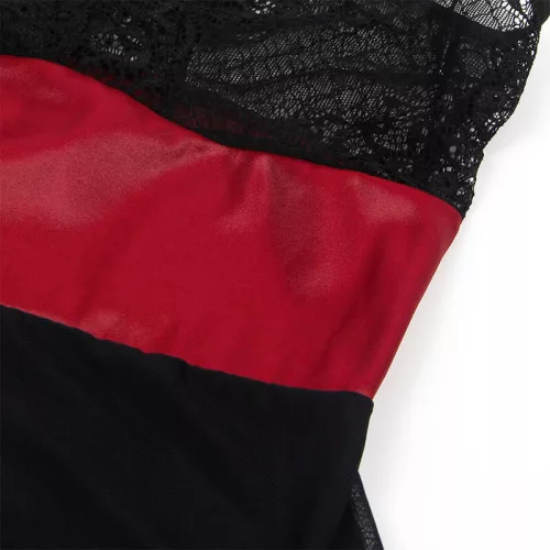 SUBBLIME - csipkés bondage ruha, fekete, L/XL